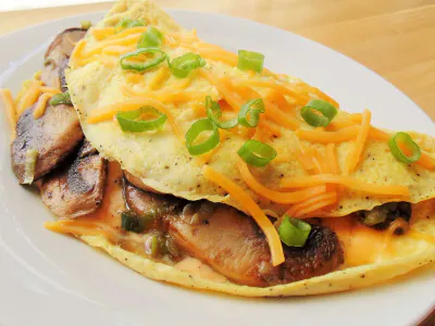 Cheese & mushrooms omelette